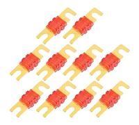 Hihaha Mini ANL Fuses 50A / Audio CD Fuse for Car / 10 Pcs Gold Tone Red