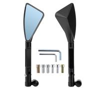 Hihaha Motorcycle Rear View Mirrors Side Rearview Mirror Adjustable Aluminum Alloy 1 Set Black M8/M10 Triangle Shape