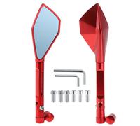 Hihaha Motorcycle Rear View Mirrors Side Rearview Mirror Adjustable Aluminum Alloy 1 Set Red M8/M10 Prismatic Shape