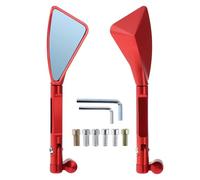 Hihaha Motorcycle Rear View Mirrors Side Rearview Mirror Adjustable Aluminum Alloy 1 Set Red M8/M10 Triangle Shape