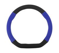 Hihaha PU Leather Steering Wheel Cover ABS Car Steering Wheel Protector 14.96" Black Blue 1Pc