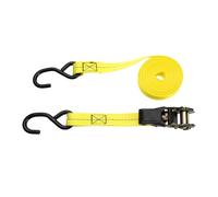 Hihaha Ratchet Tie Down Straps/Heavy Duty Tensioning Belts Motorcycle Trailer Trucks Cargo/Adjustable 800kg 1"x 16.5' / 1 Set Yellow