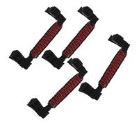 Hihaha Roll Bar Grab Handles for Jeep Wrangler 2024-2025 Grip Handle Holder Nylon PVC Red 4 Pcs