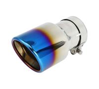 Hihaha Roll Edge Slant Exhaust Tip Clamp Rear Tailpipe Car Clamp on Stainless Steel 2.5" Inlet 3.5" Outlet 6.7" Length 1 Set Silver Tone Blue