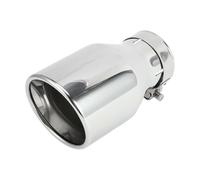 Hihaha Roll Edge Slant Exhaust Tip Clamp Rear Tailpipe Car Clamp on Stainless Steel 2.5" Inlet 4.1" Outlet 7.1" Length 1 Set Silver Tone