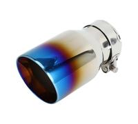 Hihaha Slant Exhaust Tip Clamp Rear Tailpipe Car Clamp on Stainless Steel 2.5" Inlet 3.5" Outlet 6.7" Length 1 Set Silver Tone Blue