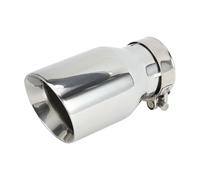 Hihaha Slant Exhaust Tip Clamp Rear Tailpipe Car Clamp on Stainless Steel 2.5" Inlet 3.5" Outlet 6.7" Length 1 Set Silver Tone