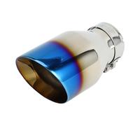 Hihaha Slant Exhaust Tip Clamp Rear Tailpipe Car Clamp on Stainless Steel 2.5" Inlet 4.1" Outlet 7.1" Length 1 Set Silver Tone Blue