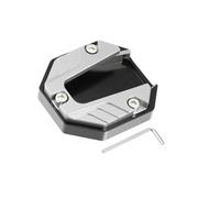 Hihaha Universal Motorcycle Kickstand Pad CNC Side Stand Silver Tone Durable Material