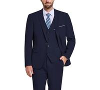 Hihawk Men's 3 Piece Suit Set with Tie, One Button Solid Slim Fit Jacket Vest & Pants, Suits for Mens Wedding Party Business, Deep Blue, L