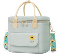 Hihealer Deluxe Lunch Bag Women Mothers Day Gifts with Rare Floral Design - Large Leakproof Insulated Multi Pocket Cool Bag with Removable Strap for Work/Picnic Gifts Christmas Xmas Gifts for Women