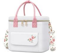 Hihealer Deluxe Lunch Bag Women Mothers Day Gifts with Rare Floral Design - Large Leakproof Insulated Multi Pocket Cool Bag with Removable Strap for Work/Picnic Gifts Christmas Xmas Gifts for Women