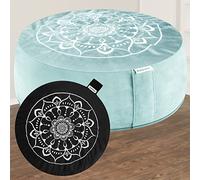 Hihealer Meditation Cushion with Extra Velvet Cover - Large Traditional Tibetan Meditation Yoga Floor Cushion Pillow Zafu Filled by Buckwheat Hulls, Great Gift for Women (Tranquil Night & Day)