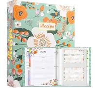 Hihealer Recipe Book Binder - Large 3 Ring A4 Kit with Recipe Pages*115, Cards*60, Unique Gifts for Women, Mom, Grandma - 32x26cm