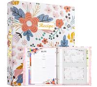 Hihealer Recipe Book Binder -Mothers Day Gifts Large 3 Ring A4 Kit to Write in Your Own Recipes with Recipe Pages*115, Recipe Cards*60, Unique Gifts Christmas Gifts for Women Mom Grandma - 32x26cm