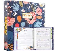 Hihealer Recipe Book Binder -Mothers Day Gifts Large 3 Ring A4 Kit to Write in Your Own Recipes with Recipe Pages*115, Recipe Cards*60, Unique Gifts Christmas Gifts for Women Mom Grandma - 32x26cm