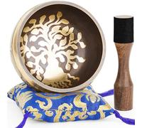 Hihealer Tibetan Singing Bowls Set 100% Nepal Handmade Large Sound Bowl with Instructions, Mallet, Cushion, Gift Box; Meditation, Yoga, Chakra Healing, Self Care Mothers Day Gifts for Women Men