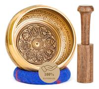 Hihealer Tibetan Singing Bowls Set 100% Nepal Handmade Large Sound Bowl with Instructions, Mallet, Cushion, Gift Box; Meditation, Yoga, Chakra Healing, Self Care Mothers Day Gifts for Women Men