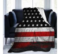 HiHELLOH American Flag Throw Blanket Plush Microfiber Flannel Fleece Blanket 60"x50" for Bed Sofa Couch Camping Travel