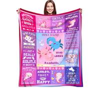 HiHELLOH Axolotl Blanket Gifts for Women Girls - Soft Flannel Merch Throw for Axolotl Lovers - Birthday Decor - 60"x 50"