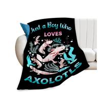 HiHELLOH Axolotl Blanket - Super Warm Soft Plush Lightweight Fleece Flannel Throw for Boys Girls Kids Women Adults - Winter Couch Bed Decor 40"X50"
