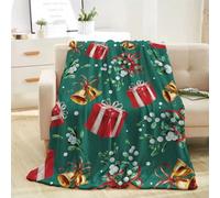 HiHELLOH Christmas Throw Kids Blanket Small Green Box Blanket for Girls Boys Child Baby Bed Soft Lightweight Fuzzy Plush Fleece Blankets and Throws Xmas Holiday Blanket Decorative 40x50