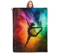 HiHELLOH Colorful Dancer Throw Blanket Gifts, Soft Cozy Fleece Blanket with Vibrant Ballet Dance Print, Lightweight Warm Blanket for Couch Bed Sofa, Perfect for Dancers and Dance Lovers, 50x60 in