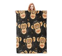 HiHELLOH Cute Monkey Blanket Gifts for Adults Kids Soft Warm Lightweight Cozy Animal Throw Blankets for Bed Sofa Couch Living Room Decor 50x40in