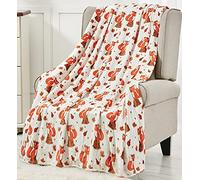 HiHELLOH Decor&More Autumn Wonder Microplush Throw Blanket (50'' x 60'') - Fox in The Forest