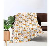 HiHELLOH Fall Throw Blanket Autumn Pumpkin Leaf Blanket for Couch Cute Soft Fleece Blankets and Throws for Sofa Chair Living Bedroom(40" x 50")