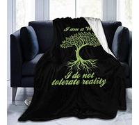 HiHELLOH Fleece Blanket I Am A Writer I Do Not Tolerate Reality Plush Throw Fuzzy Super Soft Reversible Microfiber Flannel Blankets 80"x60"