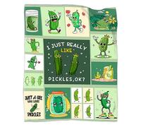 HiHELLOH I Just Really Like Pickles ok Blanket Gifts for I Just Really Like Pickles ok Lover 40 x 50 Inch for Kid,PicklesFannel Fleece Throw Blanket Super Soft Throws Blanket for Bed Couch Sofa