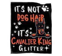 HiHELLOH It's Not Dog Hair It's Doberman Glitter Blanket Gifts for Doberman Glitter Lover 60 x 50 Inch for Teen,Doberman Fannel Fleece Throw Blanket Super Soft Throws Blanket for Bed Couch Sofa