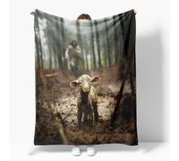 HiHELLOH Jesus Christian Blanket Jesus and Lamb Throw Blankets Religious Throw Blanket Faith Catholic Inspirational Gifts for Women Men Warm Soft Plush Lightweight Fleece Flannel Blanket 40"X50"