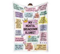HiHELLOH My Mental Breakdown Blanket, Emotional Anxiety Support Healing Blanket, Mental Health Awareness/Gifts for Women Men, Therapy/Counseling Office Must Haves/Decoration, Therapist Gifts