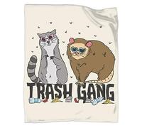 HiHELLOH Raccoon & Possum Fleece Throw Blanket - Super Soft, 40 x 50 Inch, for Kids, Bed, Couch, Sofa