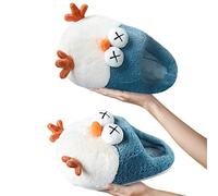 HIHELO Womens Slippers Slippers For Women Trend Soft Furry Cartoon Bird Warm Indoor Women Winter Shoes Cute Animal Home Lovely Girls Comfortable-Lakeblue,44-45(26.1-27.0Cm)