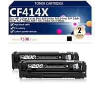 Hihg Yield CF414X Toner Cartridge Compatible for HP Color Laser Pro M454dw M454nw M454dn MFP M479fdw M479dw M479fnw Printer,Black-2 pack