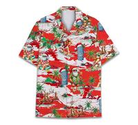HIHI GLOBAL Holiday Hawaiian Shirt for Men Women Christmas Hawaiian Shirts Festive Summer Beach Short Sleeve Button Down, Christmas 6, Large