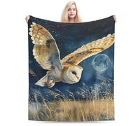 hihihihihihihihi Barn Owl in Flight Blanket, Soft & Cozy for Adults & Kids, Unique Birthday Gift Blanket, Perfect Home Decor Blanket, Ideal for Couch, Bed, Office, Travel, All-Season, 50"x60"