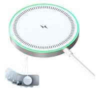 HIHOBDAY Wireless Charger With Indicator Light,Qi-Certified 15W Max Fast Wireless Charging Pad with USB-C Cable, Compatible with iPhone 16/15/14/13/12/XS AirPods Samsung HUAWEI Series And More(white)