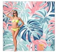HIHOHO Beach Blanket Waterproof Sandproof Beach Mat for 1-8 Adults Quick Drying Durable Outdoor Picnic Mat for Beach Festival Travel Camping Hiking (Flamingoes-Palm, 79"×83"(4 Person))
