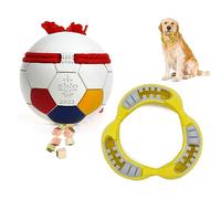 Hihope Dog Chew Toys for Aggressive Chewers,Puppy Teething Chew Toys and Treat Ball,Natural Rubber Indestructible Dog Toys for Small and Medium Dog
