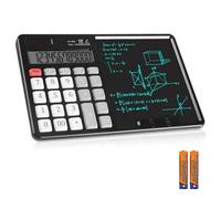 HIHUHEN Calculator with Writing Pad - Solar & Battery Dual Power Supply - 12-Digit Large Display Calculator for Business and Office Use (HY-666S)