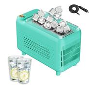 Hiiaodecor Car Ice Maker Electric Mini Portable Ice machine 12V DC Makes 12 Cubes in 15-20 Mins One Button Start Stop Low-Power For Office Dormitory Camping RV(Only Car Use)(Green)