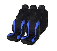 HIIAW Auto Seat Covers Set Universal Auto Seat Covers Full Set For Car Truck SUV Van Polyester Front & Rear Protector(Blue full set)