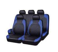 HIIAW Auto Seat Covers Set Universal Car Seat Cover Set PU Full Surrounded Cushion Protector Pad Fit Sedan Suv Pick-up(Blue 5 pcs)