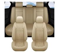 HIIAW Auto Seat Covers Set Universal Car Seat Full Set Covers PU For E92 For Polo For 6r For Qashqai For J10 For Superb 3 For MG For HS 2025 For SUV For Sedan(Beige)