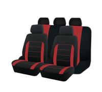 HIIAW Auto Seat Covers Set Universal Polyester Car Seat Cover Set Fit Most Protector(TypeC Red 5 seat)