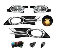 HIIAW Front Bumper Driving Fog Lamp For Odyssey 2014-2017 Car Front Bumper Fog Lamp Headlight LED White Blubs Chrome Cover Wire Switch 12V(Style 1)